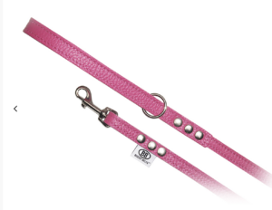 Permanent All Leather Leashes in Hot PInk